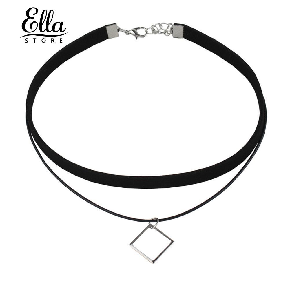 Vòng cổ choker dây đôi mặt hình thoi độc đáo cá tính cho nữ  Gben