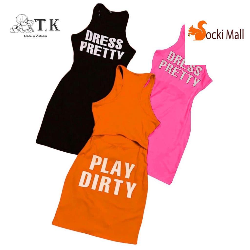 Thời trang trẻ em - Váy đầm ôm body cho bé gái 7-37kg, kiểu hot girl, 100% cotton- SockiMall