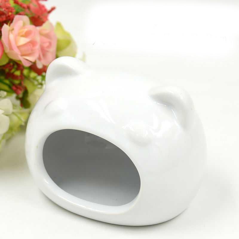 Nhà ngủ sứ siêu dễ thương bắng sứ cao cấp cho chuột Hamster - mẫu gấu