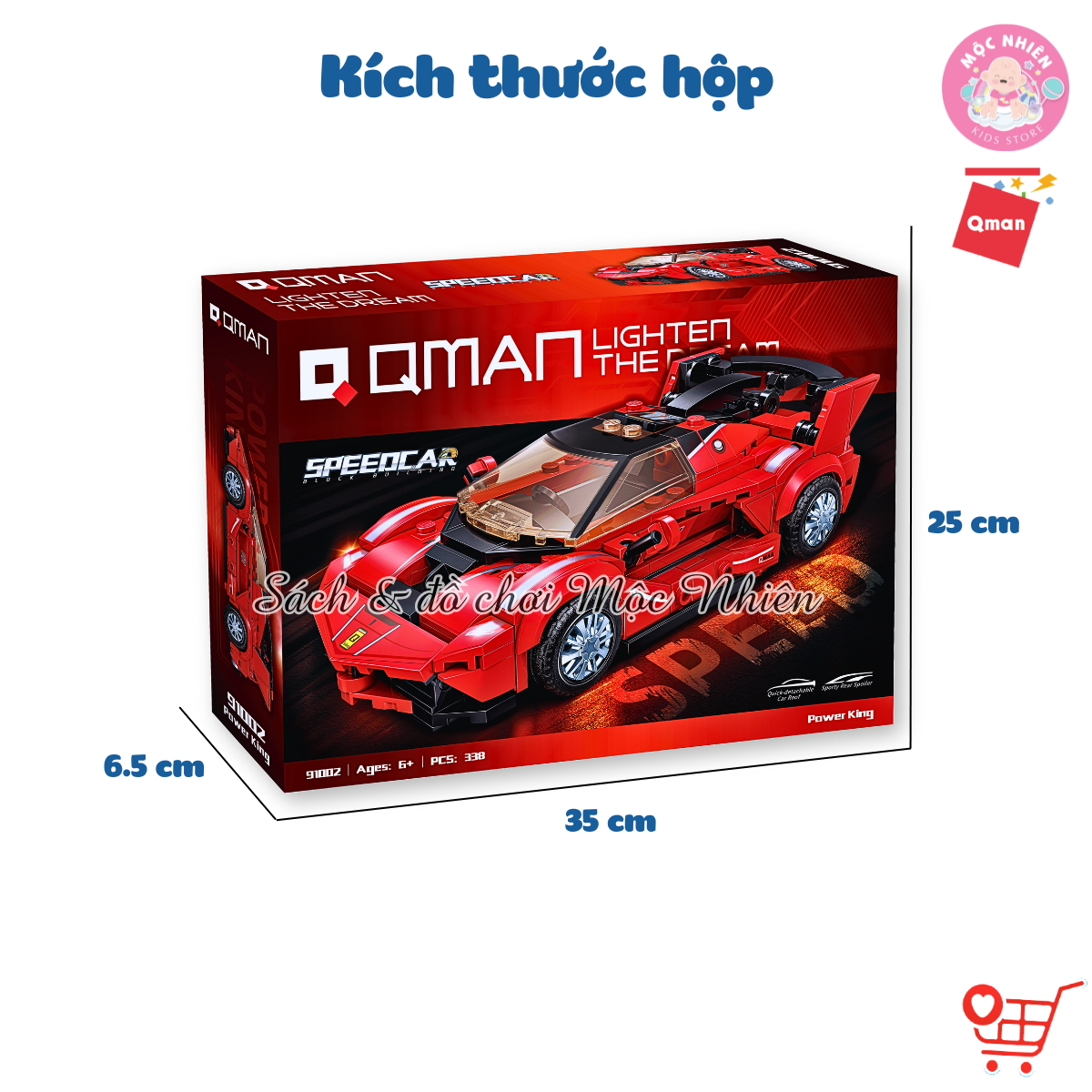 Đồ Chơi Xếp Hình, Lắp Ráp Qman 91002 - Xe đua rực lửa (338 mảnh ghép)