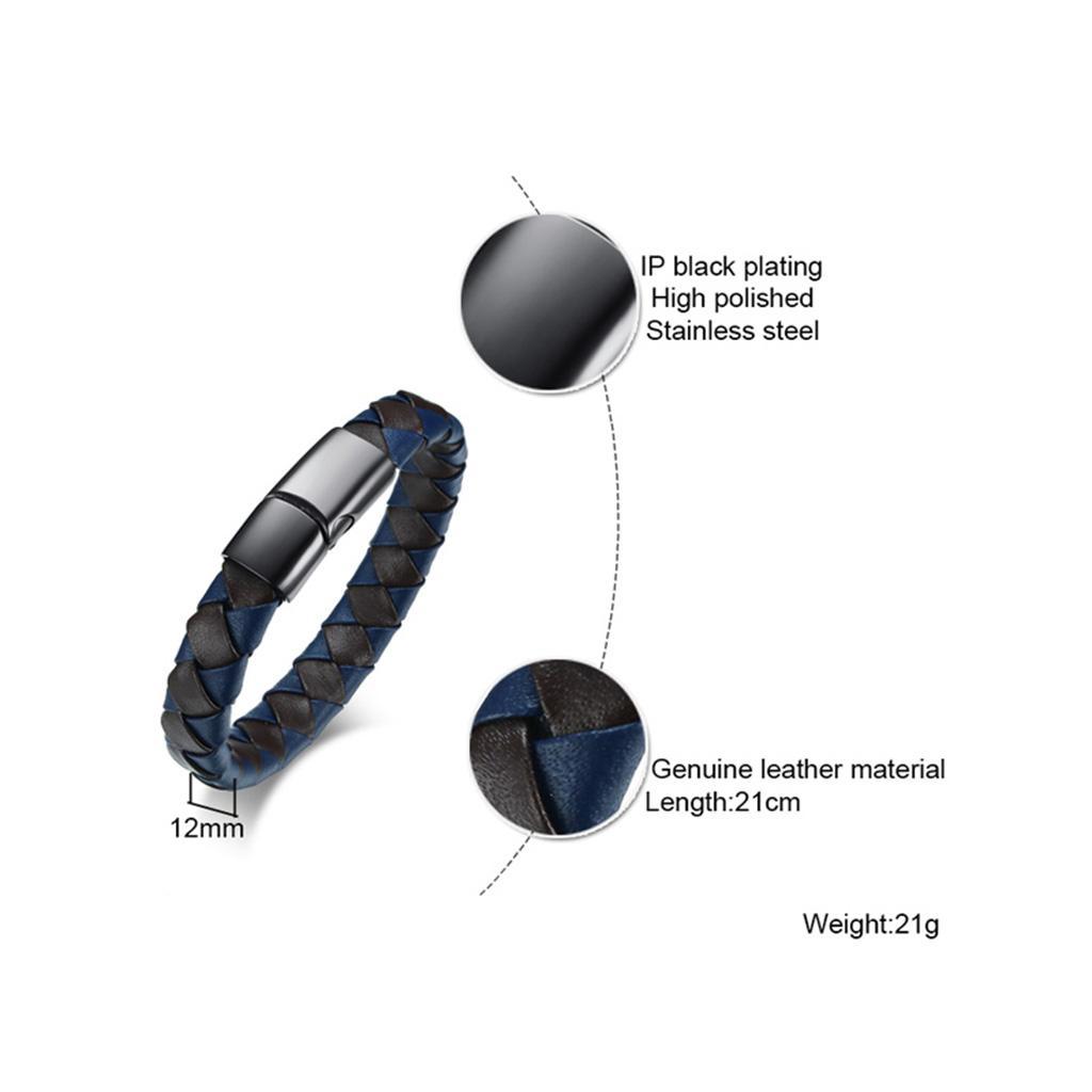 Mens Stainless Steel Bracelet Leather Bracelet Mens Gifts As Described