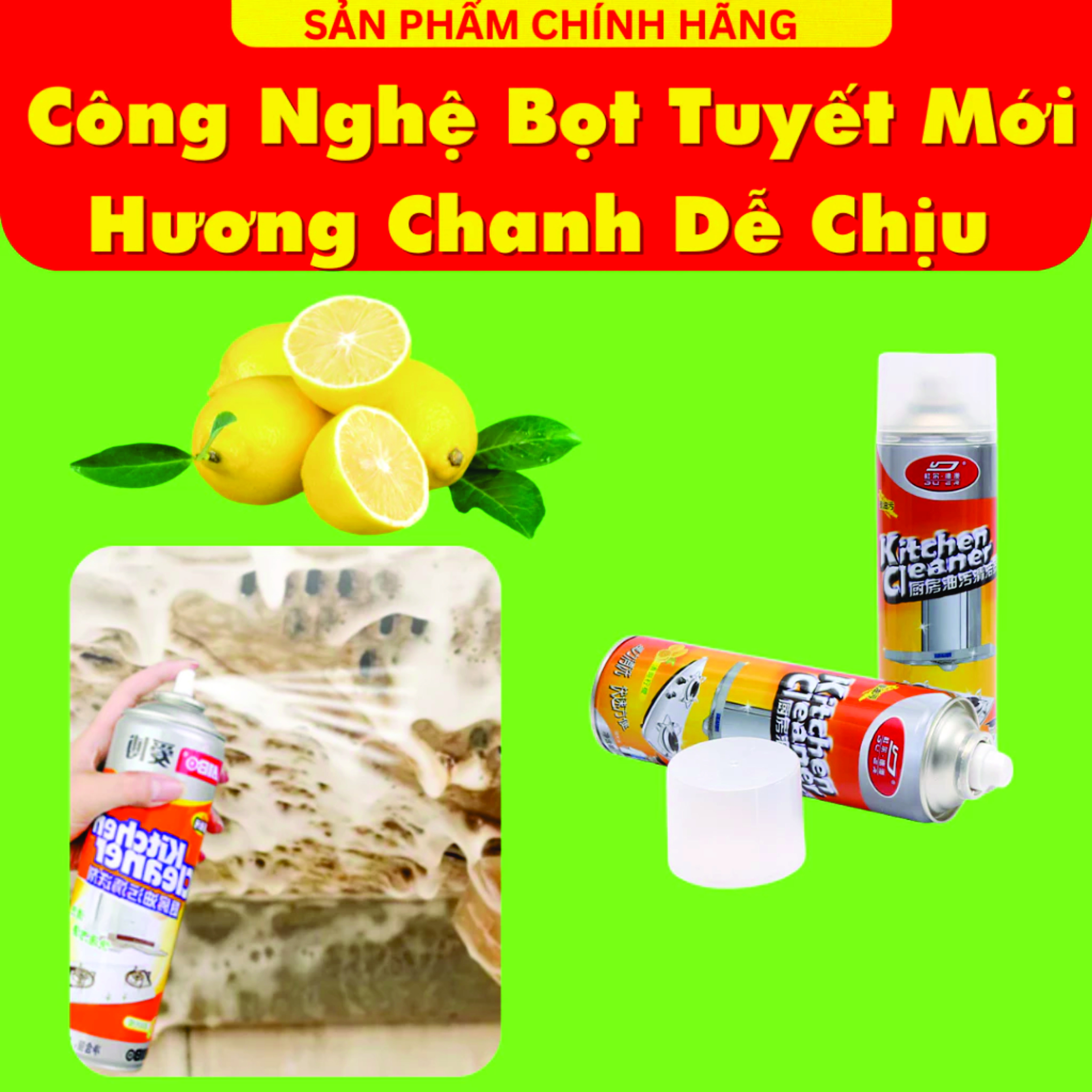 Chai Xịt Tẩy Rửa Đa Năng Kitchen Cleaner 500ml – Tẩy Rửa Nhà Bếp Dạng Bọt 