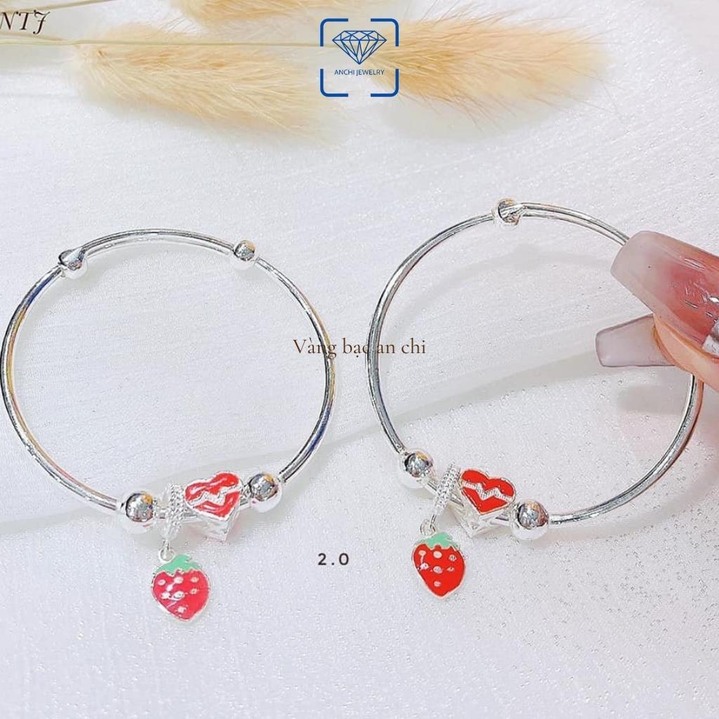 Vòng tay, lắc tay cho bé gái có chuông charm bạc ngộ nghĩnh, trang sức Anchi jewelry