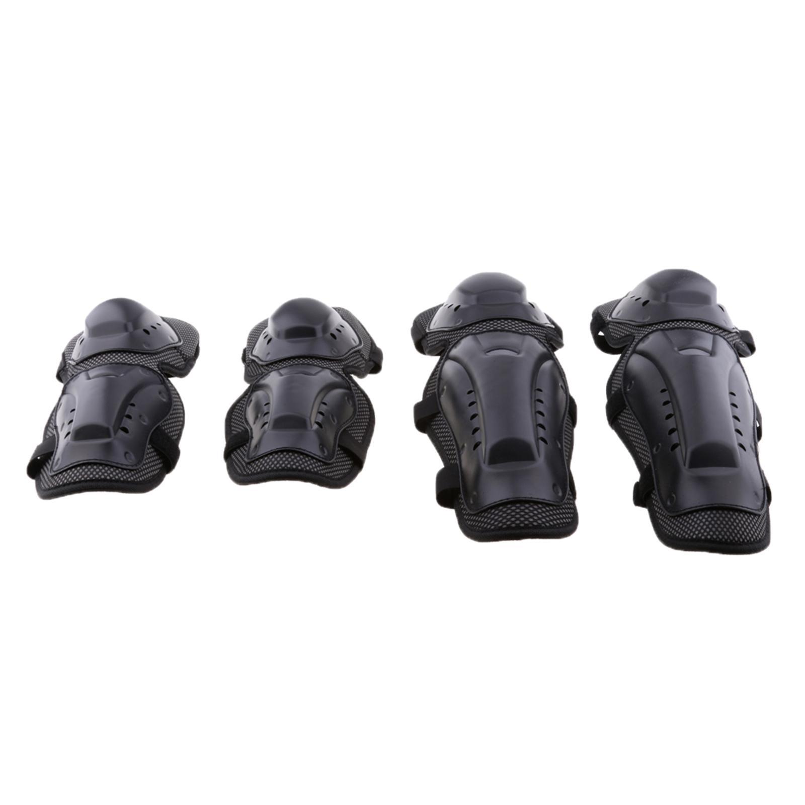 2X 1 Set Motorcycle Cycling Elbow and Knee Pads Protector  Black