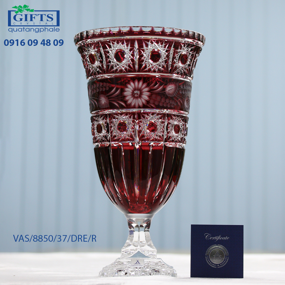 Bình cắm Hoa Pha lê Màu Madline Arnstadt cao 37cm