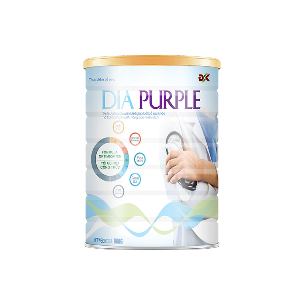 Sữa Bột Dinh Dưỡng Cho Người Tiểu Đường Dia Purple ĐK Giúp Ổn Định Đường Huyết  400g