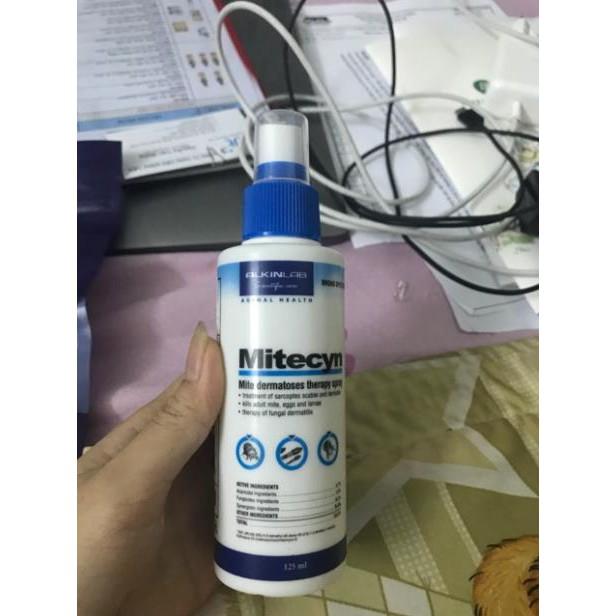 Thuốc trị ve rận cho chó mèo Mitecyn - 50ml, Mitecyn bôi ngoài da trị ghẻ lở và bệnh ngoài da cho chó mèo