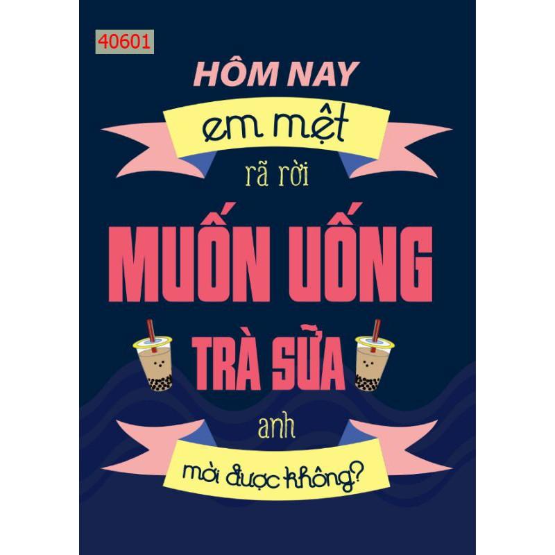 Combo 4 bức tranh 3D dán quán trà sữa có keo sẵn