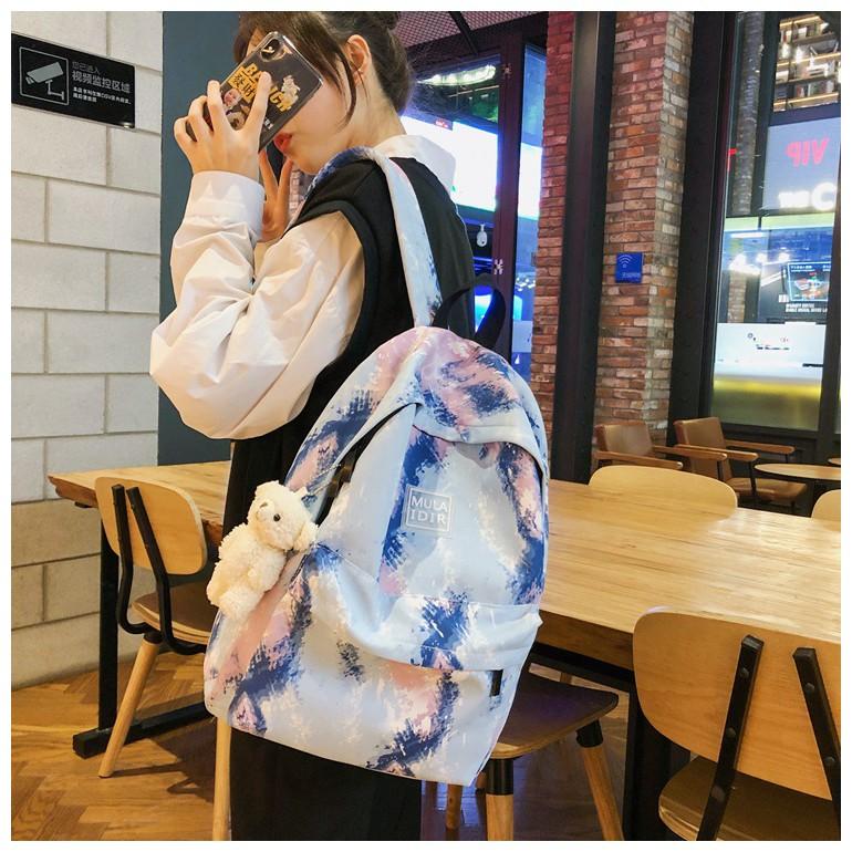 Balo ULZZANG thời trang, nhiều ngăn, vải chống thấm nước, trẻ trung phong cách Hàn Quốc