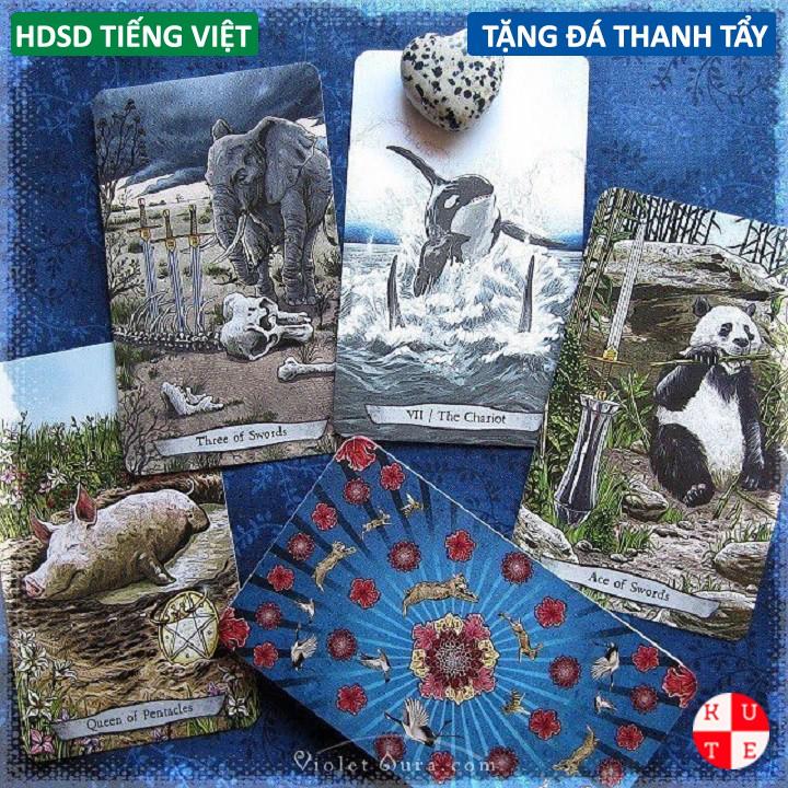 Bộ Bài Animal Totem Tarot 78 Lá Bài Tặng Kèm Đá Thanh Tẩy Và Hướng Dẫn Tiếng Việt