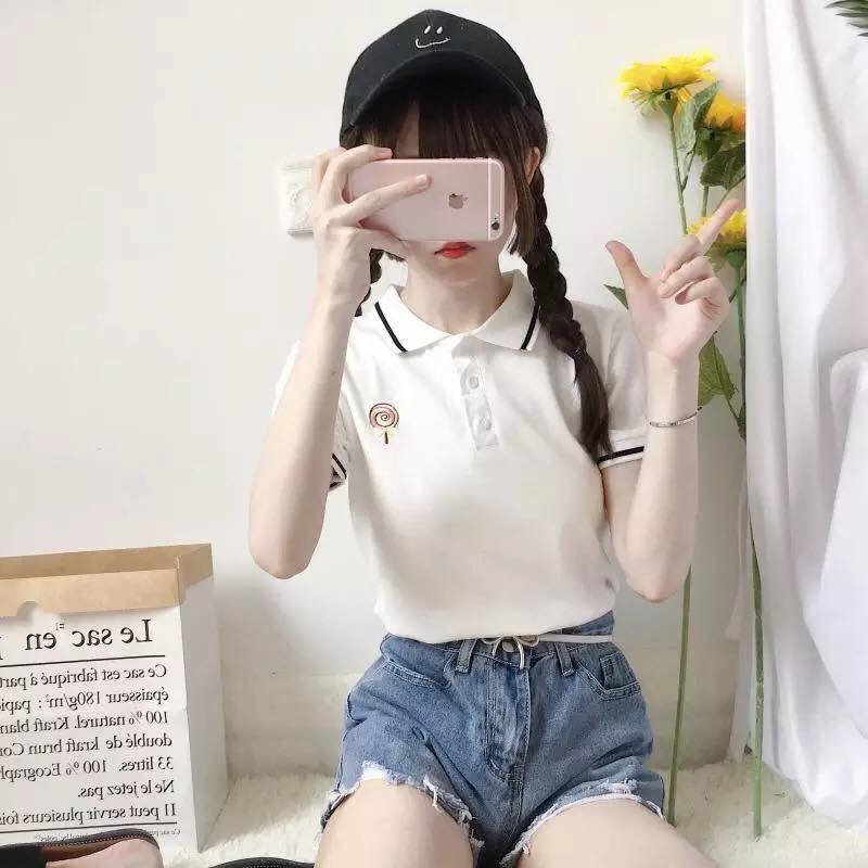 Áo polo, áo nữ, áo uzzlang, áo kiểu, áo có cổ chữ V, áo Hàn Quốc