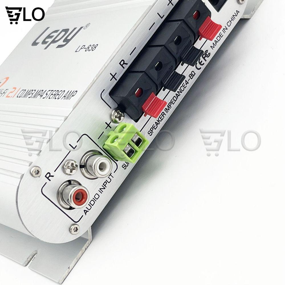Bộ Âm Ly Mini, Amply Khuếch Đại Âm Thanh Lepy LP-838 2.1CH 2A
