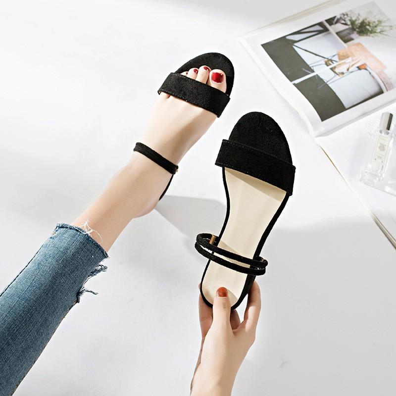 Sandal Cao Gót Soras️️ Dép Sandan 2 quai mảnh chất Da lộn cực Trẻ Trung dễ Mix đồ cao 3P SA911