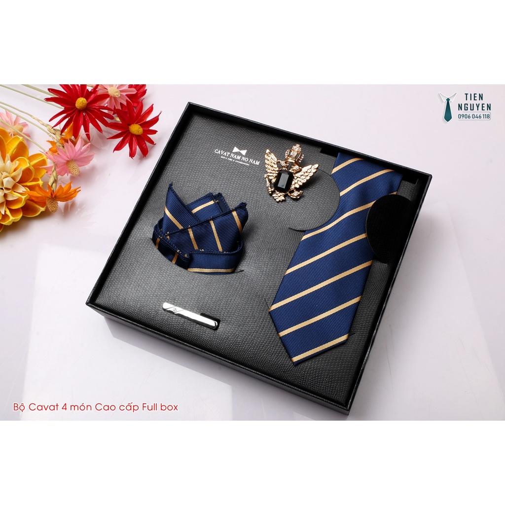 Cavat Bộ Cao Cấp Hàn Quốc 4 món Phụ Kiện - Full box kèm túi xách, kẻ vàng