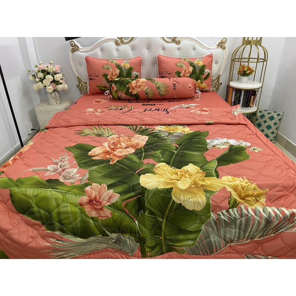 Bộ Drap mền gối thun Ý 5D Cao Cấp , mát lạnh, thấm hút tốt// có mền lẻ