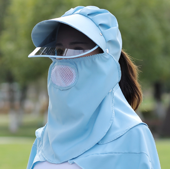 Mũ chống nắng kèm khẩu trang chống tia UV tuyệt đối mới, nón khẩu trang nữ cao cấp
