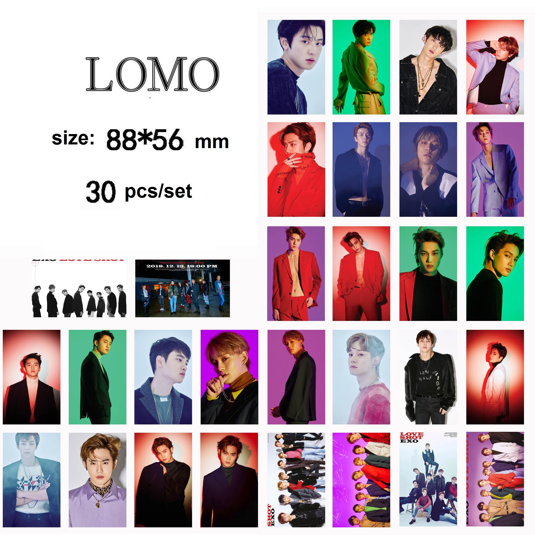 Bộ lomo card EXO Album LOVE SHOT