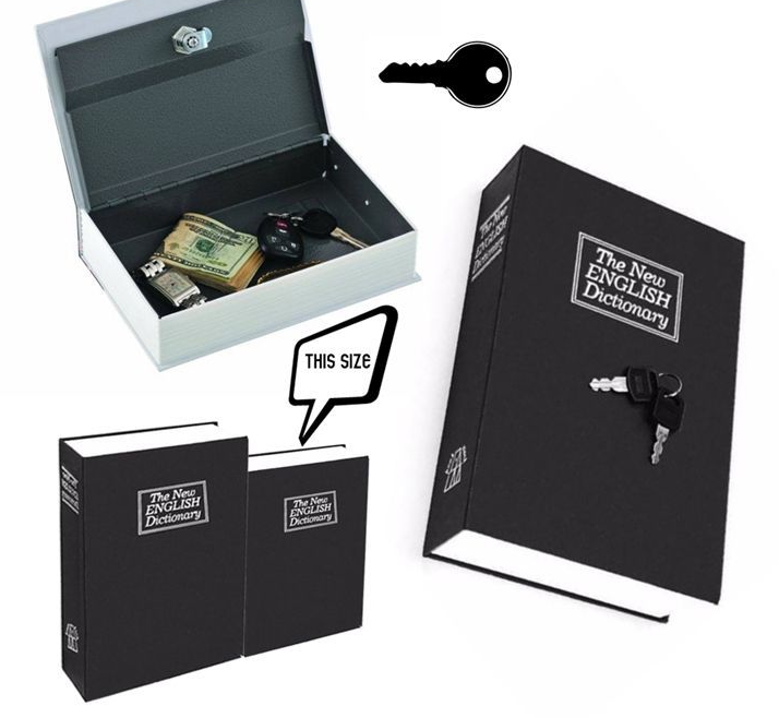 KÉT SẮT KHÓA BẰNG CHÌA KHÓA HÌNH QUYỂN SÁCH MẪU LỚN SIÊU TIỆN DỤNG-HT