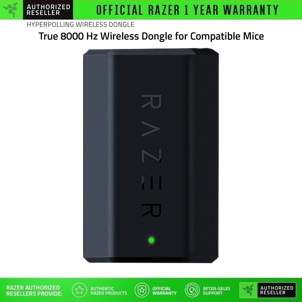 Thiết bị Razer HyperPolling Wireless Dongle (True 8000 Hz Wireless Dongle for Compatible Mice)_Mới, hàng chính hãng