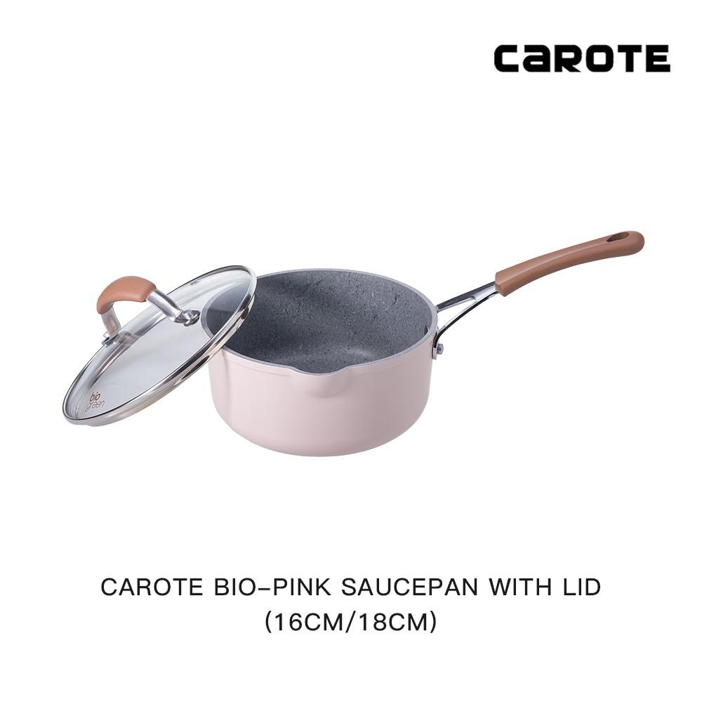 Chảo chống dính Bio Pink Non Stick Saucepan 16/18cm Milkpan có nắp đậy