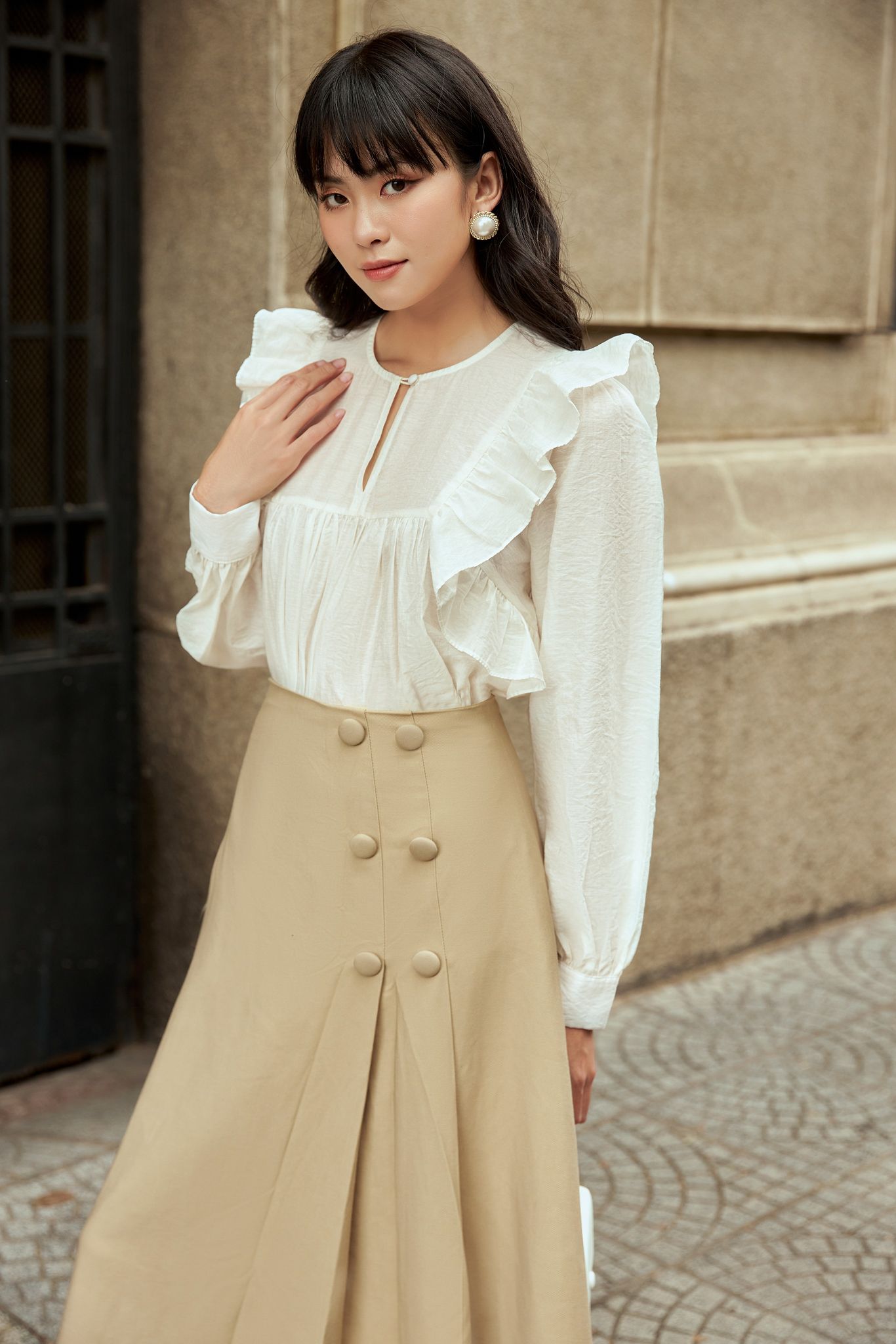 OLV - Áo Nora Flounce Sleeve Blouse