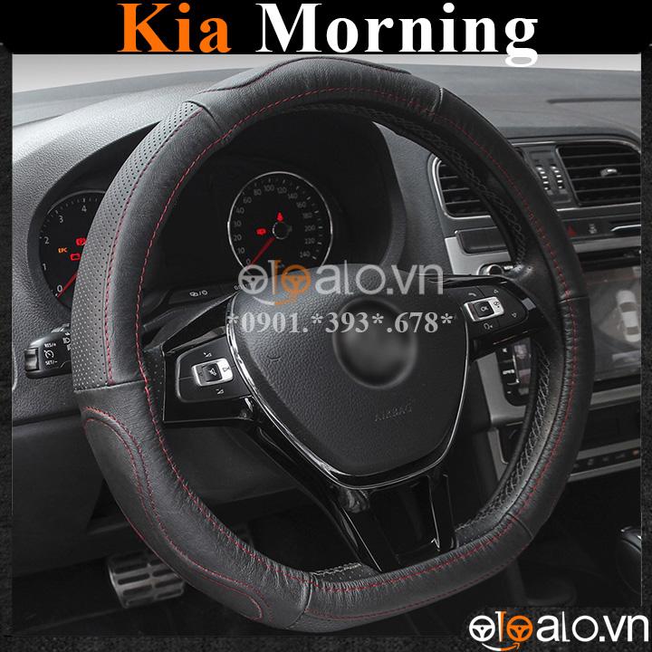 Bọc vô lăng D cut xe ô tô Kia Morning volang Dcut da cao cấp - OTOALO