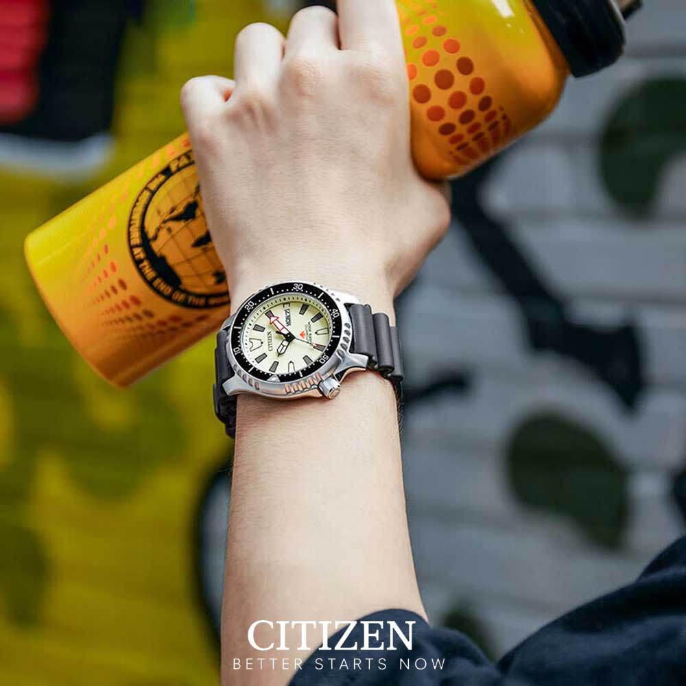 Đồng Hồ Citizen Nam Cơ-Automatic Dây Cao Su NY0080-12X - Mặt Xanh