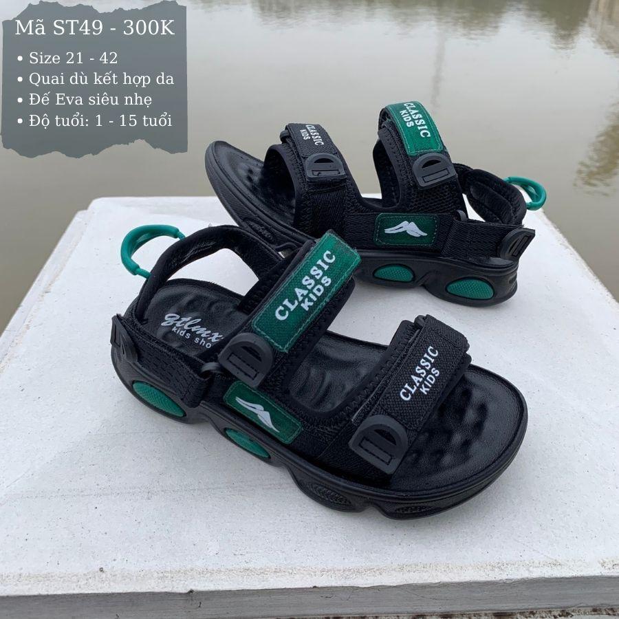 Sandal bé trai 1 - 15 tuổi quai hậu thời trang cao cấp phong cách Hàn Quốc ST49