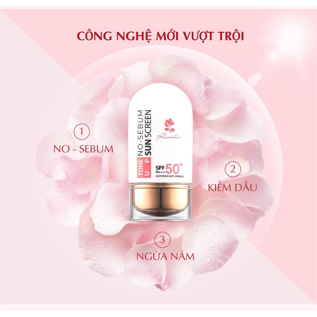 Kem Chống Nắng Kiềm Dầu, Nâng Tông BEAUSKIN RoseDew Toneup No Sebum Sunscreen SPF 50+/ PA++++ 55ml - 00007