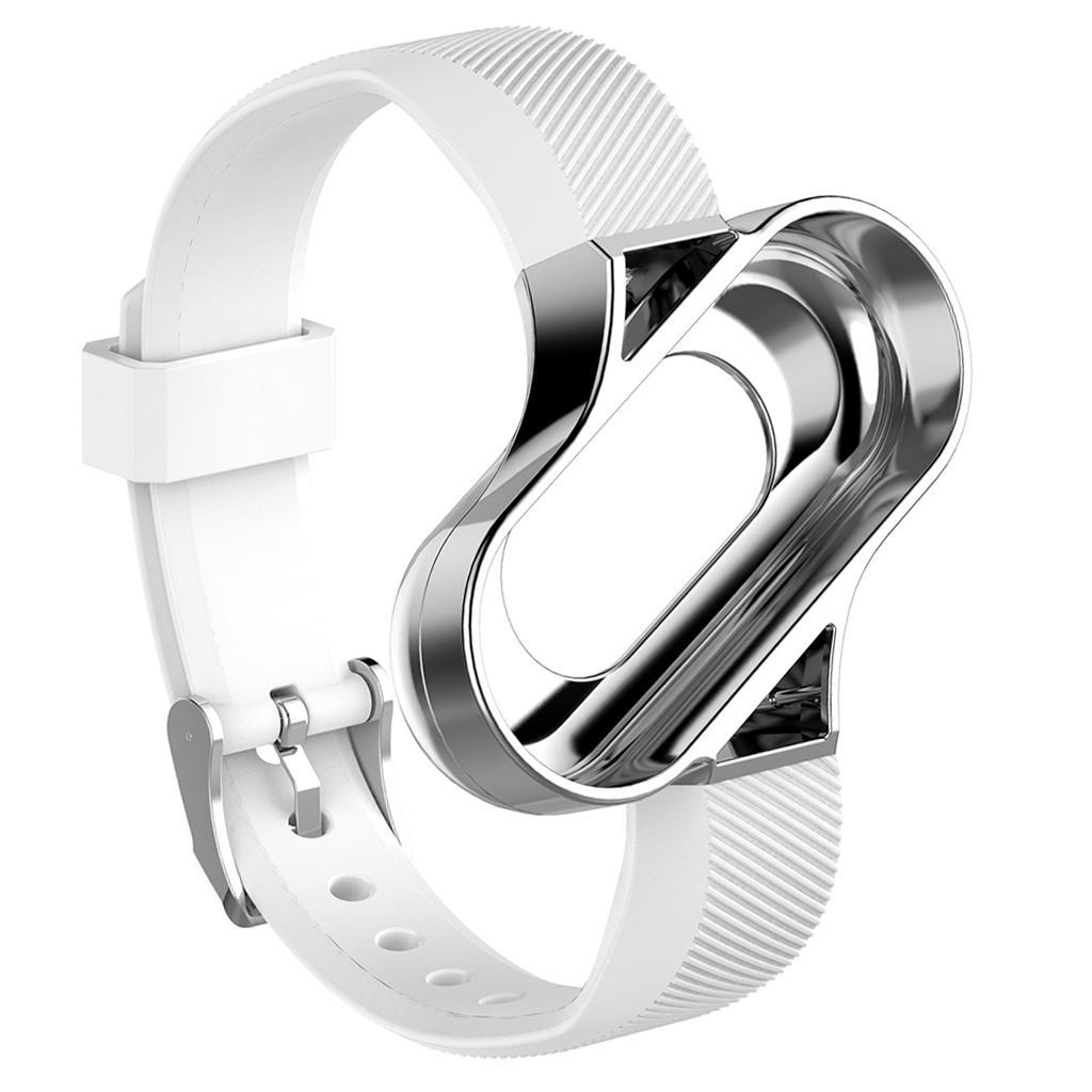 Compatible for Xiaomi Mi Band 3 Replacement Band,Replacement Wristband Smart Bracelet Strap with Metal Frame for Mi Band 3 Watch
