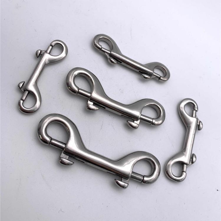 Lặn THÉP KHÔNG GỈ Kẹp Carabiner Đôi Móc Chìa Khóa Thuyền Xoay 360 Độ cho Lặn Biển Dây Chuyền Cho Thú Cưng Chó