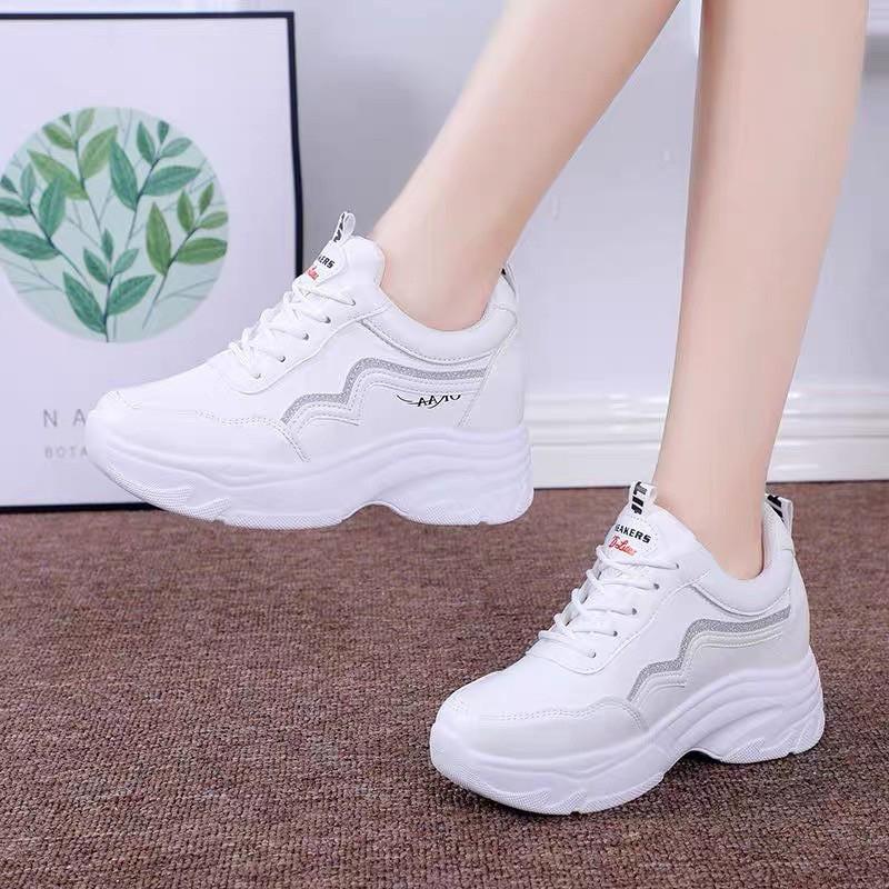 Giầy Sneaker nữ,đế độn 5p, kiểu dáng trẻ trung, phong cách Hàn Quốc mẫu mới Hot trend 2021 giày nữ đi học, đi làm