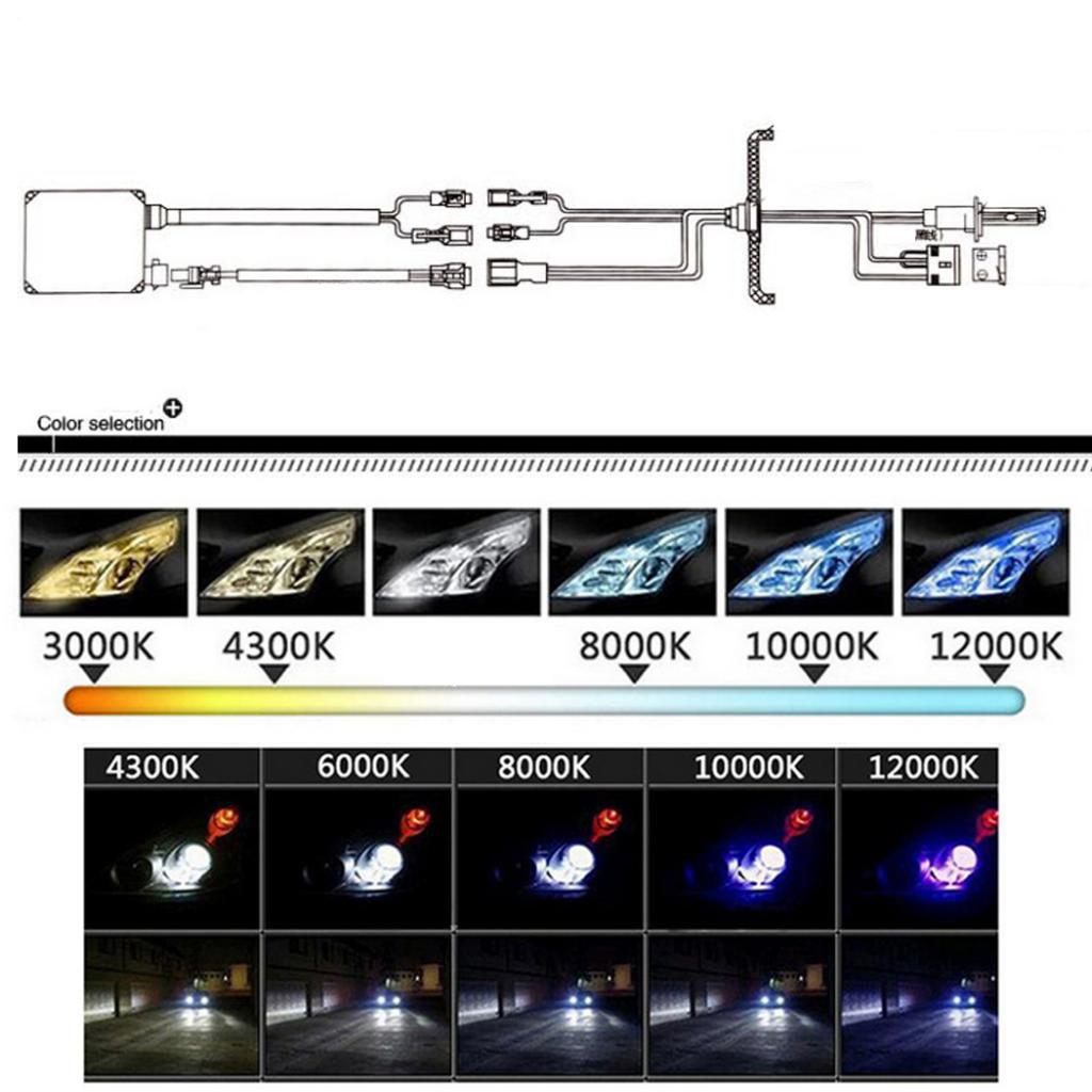 55W Xenon Conversion Headlight Ballast Kit Bulb 9005 Sunset Yellow