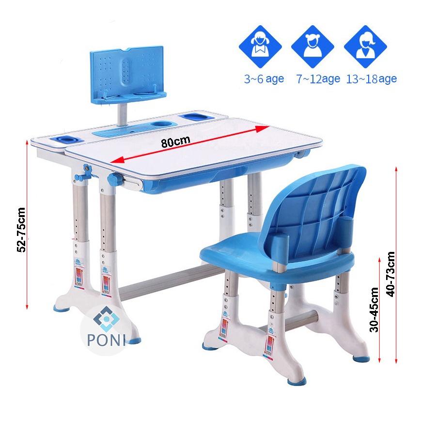 Bộ bàn học thông minh chống gù, chống cận B80, mặt bàn rộng 80cm