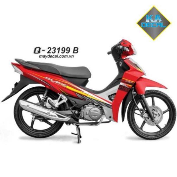 Tem rời Wave Blade 110 dán xe đỏ