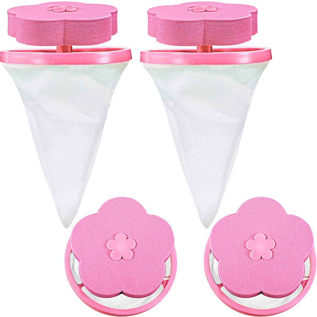 Combo 5 phao lọc rác cặn bẩn máy giặt gom rác lồng giặt giúp sạch hơn tăng tuổi thọ máy - 5 phao lưới hồng