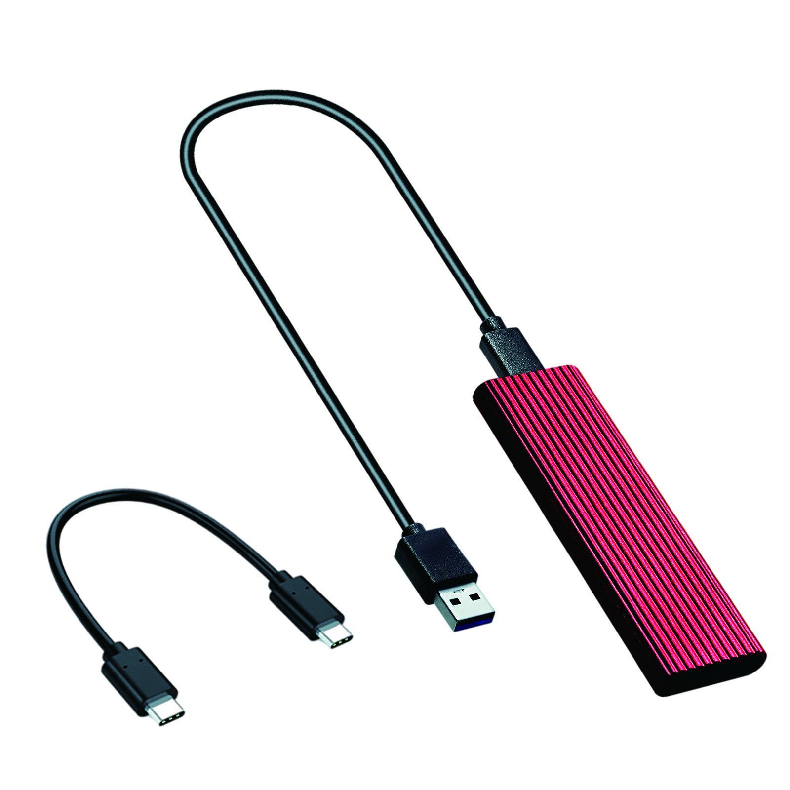 To USB 3.1 Enclosure Adapter  Key for 2230 2242 2280   Red