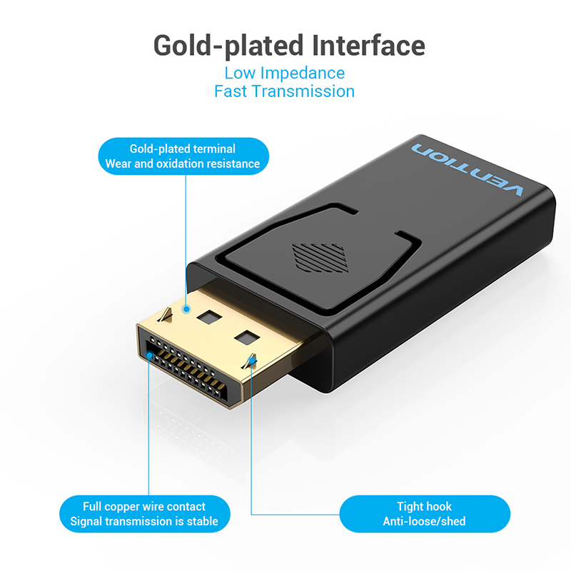 Đầu chuyển DisplayPort to HDMI Vention HBKB0 - Hàng chính hãng