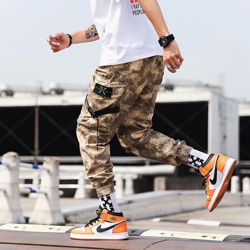 Quần Dài Lưng Thun Ống Rộng Họa Tiết Rằn Ri Thời Trang Dành Cho Nam