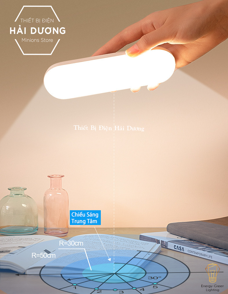 Đèn Led đọc sách học bài làm việc WH-B10 dán tường - dán tủ - Dung lượng pin lớn - Có video