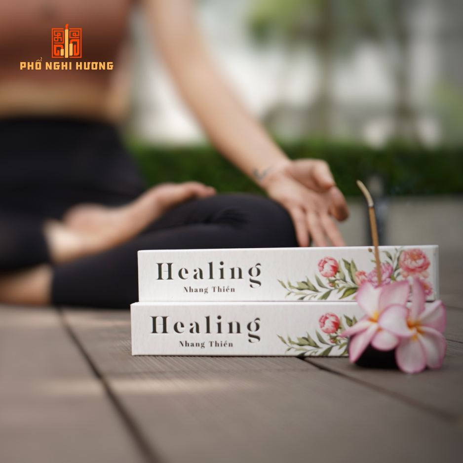 Nhang thiền Thư giãn Healing - Phổ Nghi Hương 20cm nhẹ nhàng, tươi mát giúp hỗ trợ yoga, thiền định, thư giãn hiệu quả và kiến tạo năng lượng tươi mới hơn