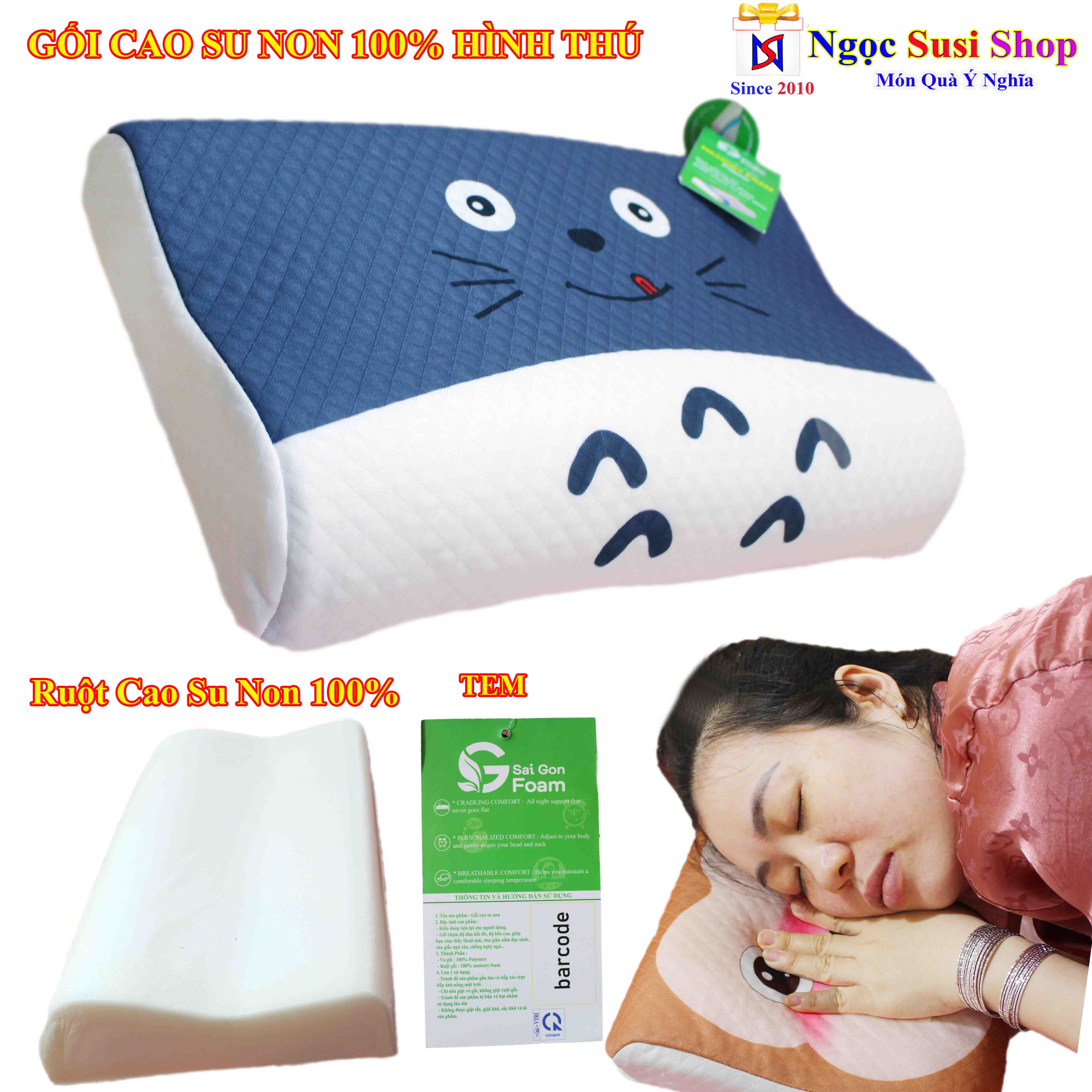 GỐI CAO SU NON CAO CẤP 100% [HÀNG CHUẨN