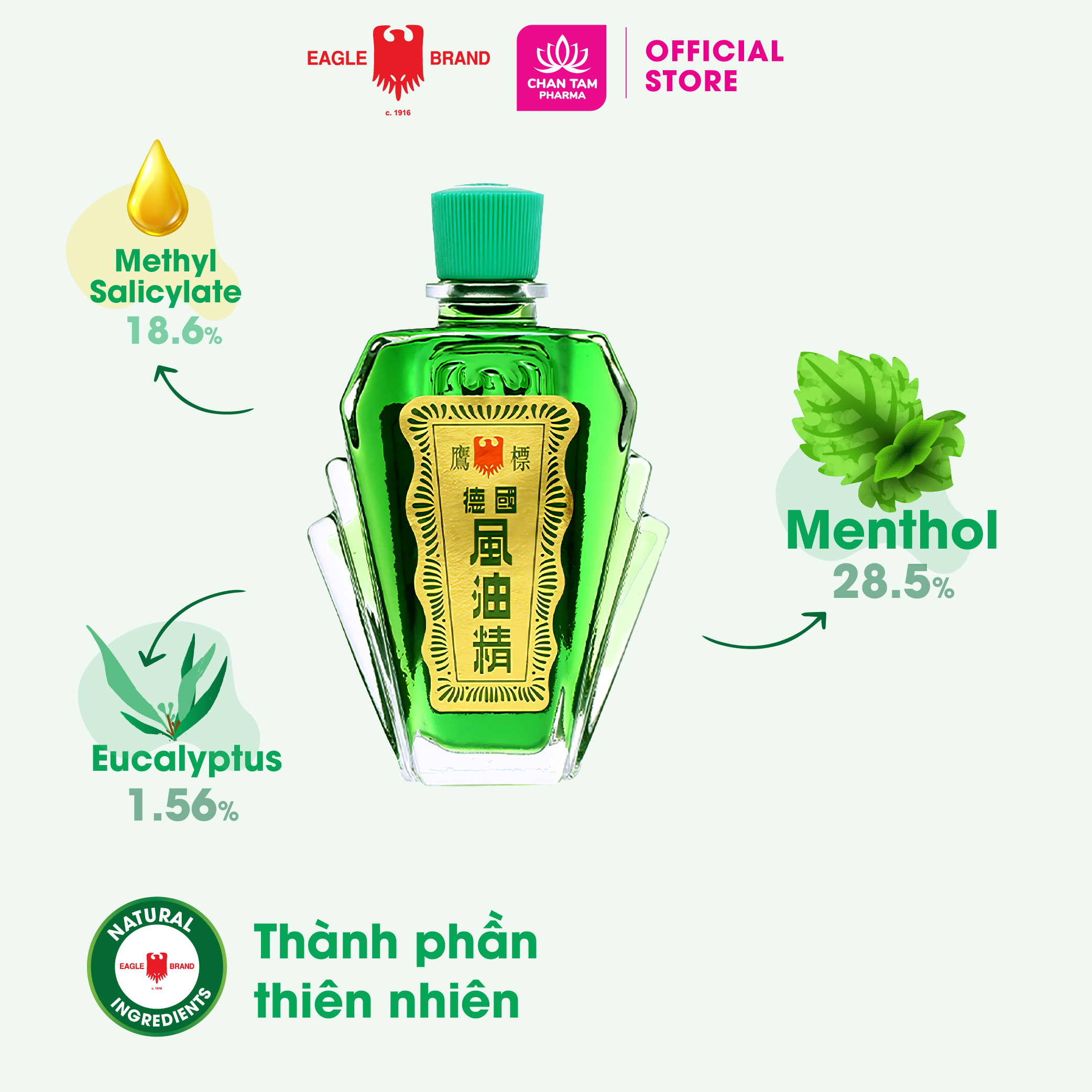 COMBO 2 LỌ 12ML - Dầu Gió Xanh Con Ó Eagle Brand