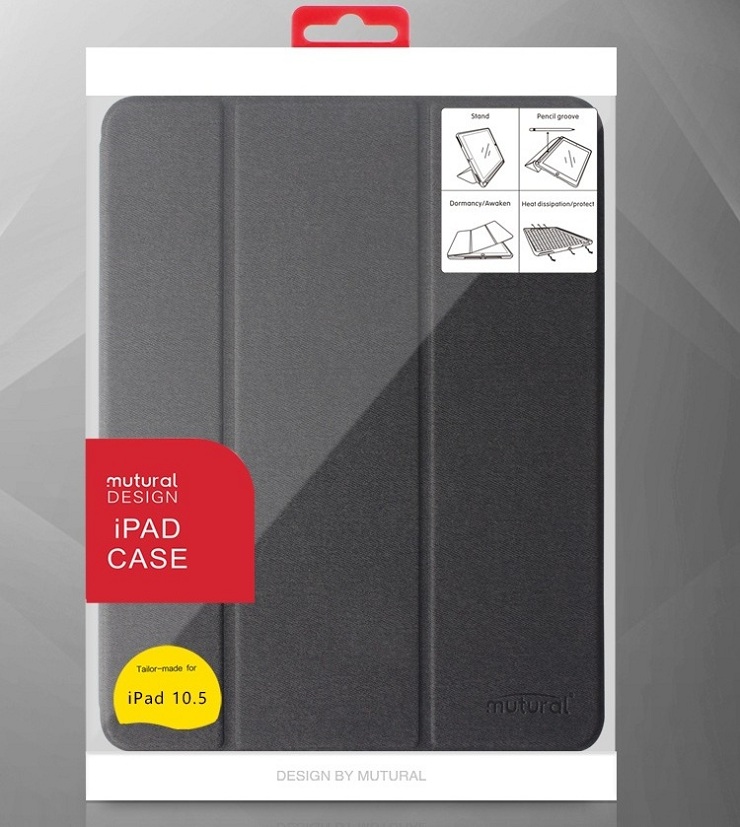 Bao da Mutural Tailor dựng đứng có khay bút dành cho iPad Mini 5 - Hàng chính Hãng