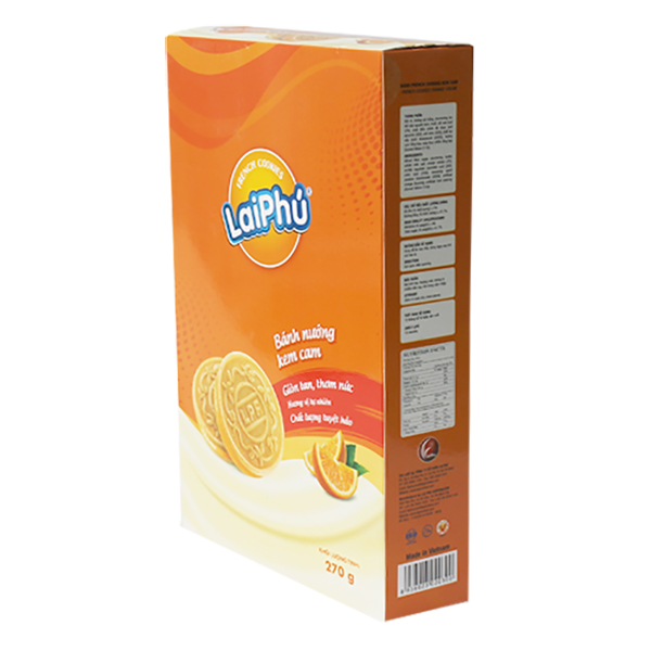 Bánh cookie Lai Phú kem Cam 270g