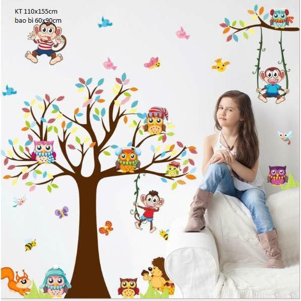 Decal dán tường vườn thú 05