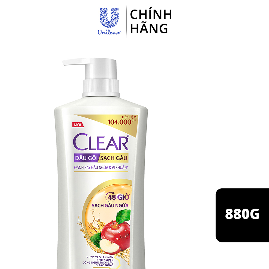 Dầu gội CLEAR 48 Giờ Sạch Gàu Ngứa 880g