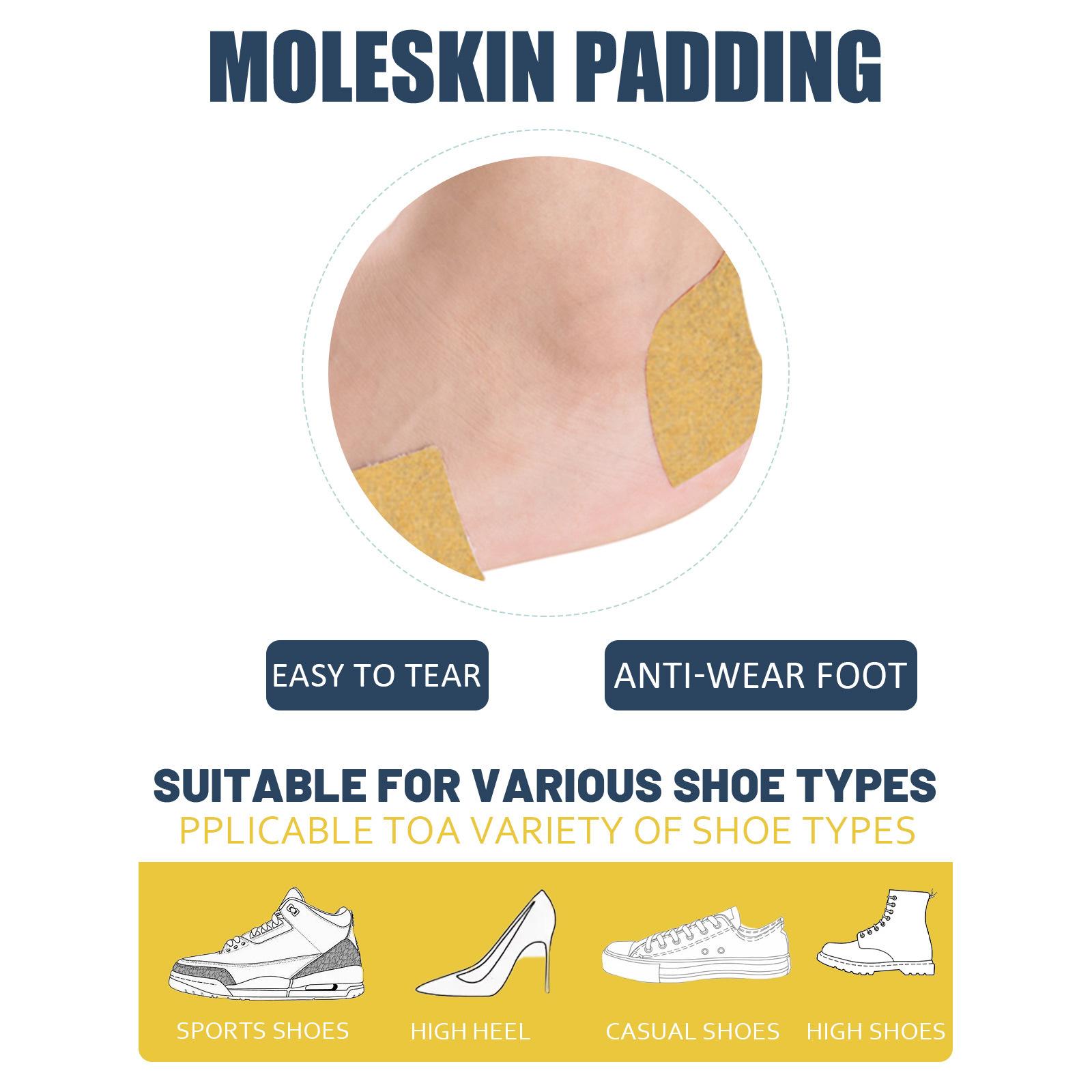 EELHOE 10 Patches Moleskin Heel Protection Patch Adhesive Tape Patches for Feet Toes Heel Care Patches