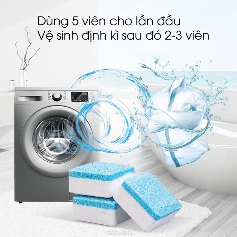 Viên tẩy vệ sinh lồng máy giặt diệt khuẩn 99% và tẩy sạch cặn