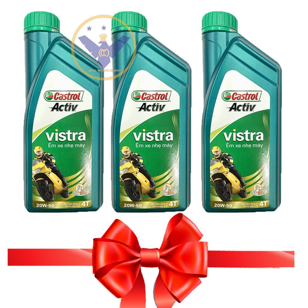 BỘ 3 dầu nhớt xe máy Castrol Activ Vistra 20w50 0.8l